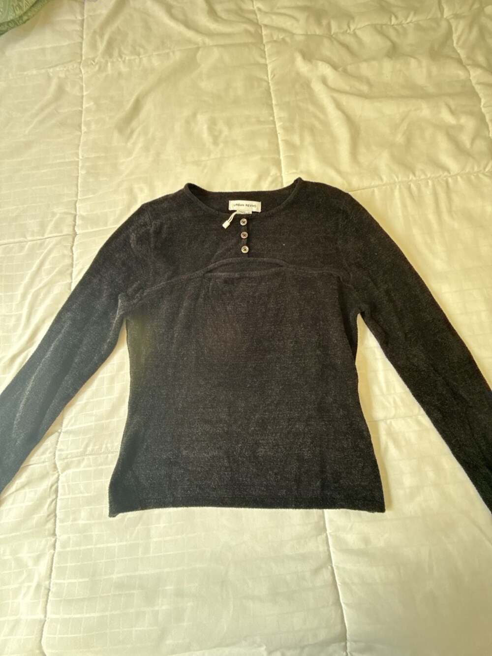 Urban Revivo Long Sleeve Layered Look Button Henley Sweater Size US 6